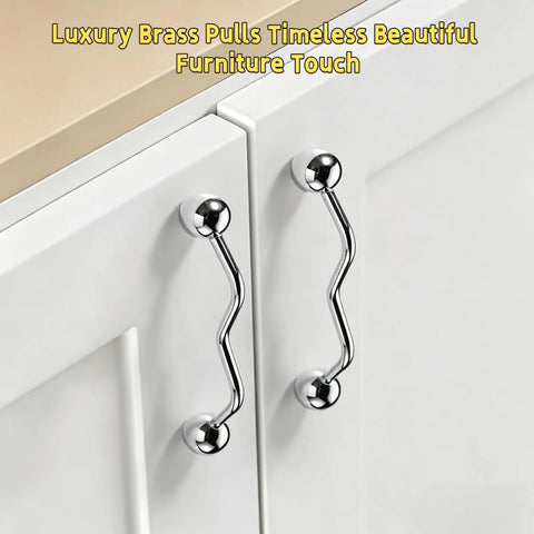 5.91 Inch Bright Chrome Zinc Alloy Cabinet Pulls With 128mm Hole Spacing Heavy Duty Round Ball Drawer Handles For Kitchen Cabinets