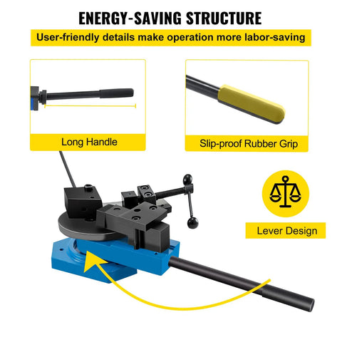 Heavy Duty Manual Bender For Steel And Metal Rods With Adjustable Radius And Angle Pro Grade Scroll Bender For Steel Brass Copper Aluminum Perfect For Home Shop And Industrial Projects, long handle and rubber grip