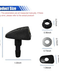 Universal Car Front Windshield Washer Nozzle Kit Two Pack 0.31 Inch Adjustable Single Hole Fan Shaped Sprayer Jets Replacement Parts With Nuts