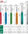 25 Piece ST2173 Deutsch Connector Tool Kit With ACT HDT Crimp Tool, showing pin removal tools with size specifications.