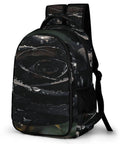 Dew Rose Print Unisex Backpack With Large Capacity For Everyday Carry, Durable Polyester, Breathable, Smooth Zipper, Side View