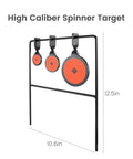 Auto Reset AR500 Steel Shooting Target With Spinner Mechanism, Self Healing 1/4 Inch Target, three orange circular targets