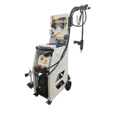 Aluminum Spot Welder Dent Puller for Auto Body Repair, 1.5KW 220V Stud Welder with Portable Workbench, Visible Components