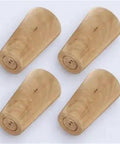 Four Pack Wood Furniture Feet Hardwood Round Bun Legs For Sofa Cabinet Table Replacement Beefed Up Weight Bearing Support