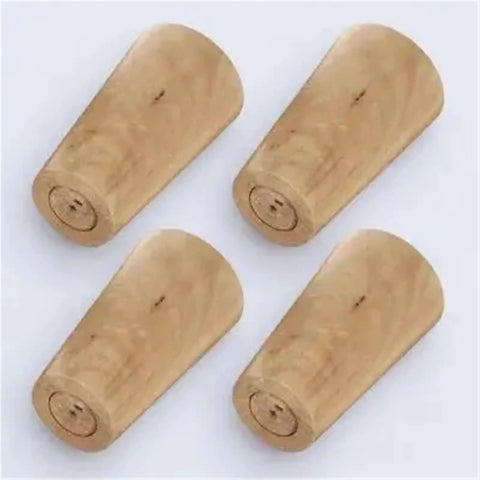 Four Pack Wood Furniture Feet Hardwood Round Bun Legs For Sofa Cabinet Table Replacement Beefed Up Weight Bearing Support