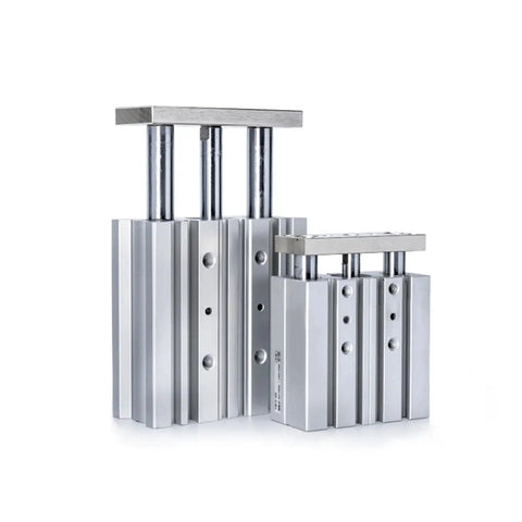 Rock Solid Three Shaft Guided Pneumatic Air Cylinder Double Acting Built Tough Industrial Actuator Delivered Straight To Your Shop For Serious Automation And Precision Builds