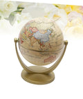 Desktop World Globe With Stand Golden Finish for Education and All Ages, lightweight globe with floral backdrop