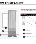 Chart showing how to measure window for Extra Wide 70x63 Inch Blackout Curtains Set Of 2 Panels With Tiebacks Rod Pocket