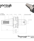 BT30 End Mill Tool Holder 3/16 Inch Capacity 2.25 Inch Projection CNC Collet Chuck detailed engineering diagram.