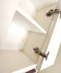 No Drama Heavy Duty Soft Close 180 Degree Concealed Adjustable Cabinet Hinges 2 Pack Full Overlay on white cabinet doors.