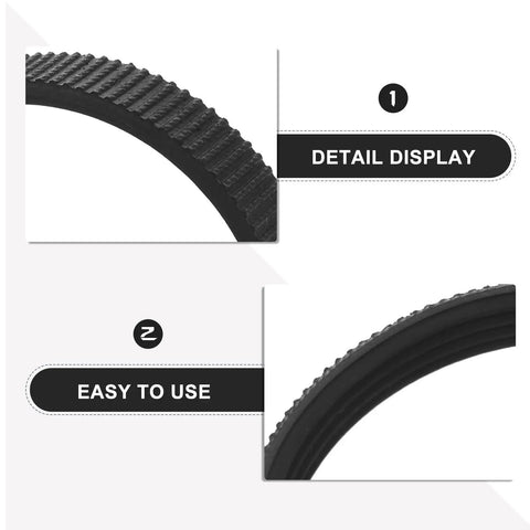 Close-up of Badass Rubber Drive Belt Four Pack for Jointer and Wood Planer, 218 mm perimeter, heavy duty textured surface.
