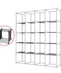 20 Cube Portable Storage Organizer Set With 14 By 14 Inch Large Cube Shelves And Space Saver Load Bearing Metal Panels in black.