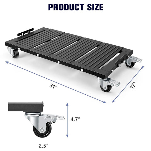 KEDSUM 2200 Lbs Heavy Duty Furniture Dolly with thick steel frame, dimensions 31x17 inches, 4.7 inch height for appliance moving.