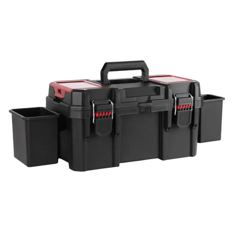Heavy Duty 16 Inch Tool Box With Foldable Handle Durable Resin Tool Storage Organizer Reinforced Metal Latch Tabs