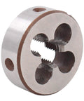Close-up of die from Left Hand Thread Tap And Die Set 3/8 24 UNF in high speed steel for quick pro grade thread repair and custom machining projects.