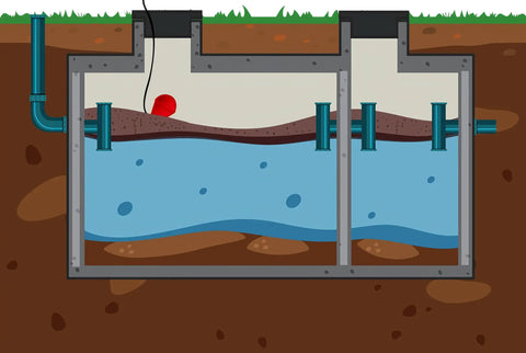 Diagram of Heavy Duty Septic Float Switch For Wastewater Pumps Up To Half Horsepower Mercury Free Self Orienting Tank Float With 20 Foot Cable