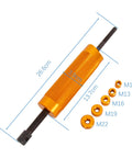 Rock Solid Heavy Duty Piston Pin Puller And Wrist Pin Remover Tool Made From Rust Resistant Aluminum Alloy with five adapters.