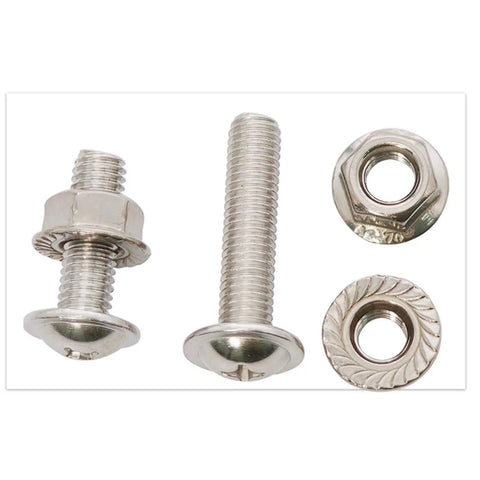 Heavy Duty M6 Hex Socket Head Cap Screws And Flange Nuts Assortment Kit in 304 Stainless Steel, M6x16 Flat Allen Bolts, 20 Sets Shown