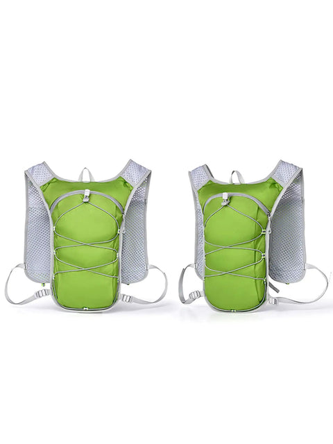 Women's Sports Tank Top Vest Hydration Backpack for Hiking, Running and Cycling with Water Bladder, Ultralight Gear, Climbing Ready in Green Front View