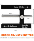 Road Ready Brake Booster Adjustment Tool With Magnetic Aluminum Push Rod Length Gauge displayed with measurement labels and features.