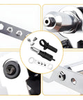 Electric Rivet Gun Adapter Kit For Drills With 4 Riveting Heads DIY, detail of aluminum alloy head and attachments