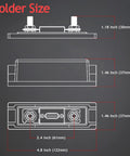 Diagram showing dimensions of Three Pack 300 Amp ANL Fuse Holder Block For Car Audio with measurements in inches.