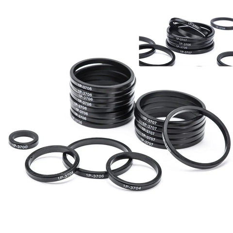 Heavy Duty Nitrile 90 Shore D Ring Kit with 9 sizes and 80 printed rings, oil resistant, shown in stacked arrangement.