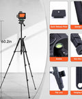 4D Laser Level With Tripod And Dual Batteries 360 Self Leveling Green Beam For Construction Worksite showing components and features