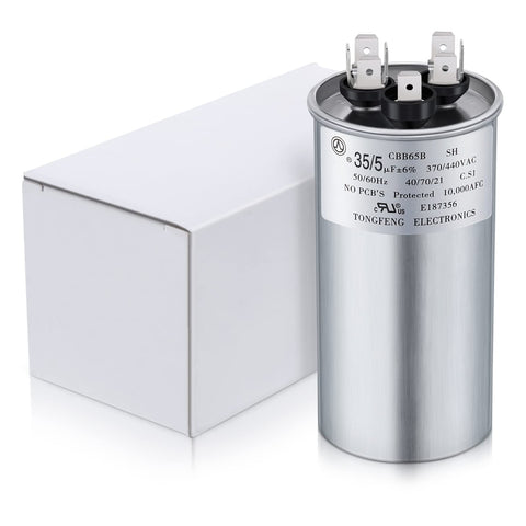 Dual Run Capacitor 35/5 MFD 370V 440V VAC Round For AC Unit Condenser Or Heat Pump Start Capacitor 35/5 UL Listed