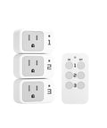 Remote Control Outlet For Indoor Lights And Small Appliances With 3 Outlets Plug In Wall Switch Easy Pre Paired Remote 100ft RF Range No Fuss