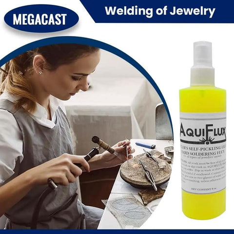 Jeweler using Self Pickling Flux For Precious Metals Like Gold Silver Platinum And Jewelry Soldering In A Spray Bottle 8 Oz 275 Ml