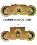 Front view of Two Pack 1-1/4 Inch Heavy Duty Gliding Patio Door Tandem Rollers Replacement Wheels with adjustable height