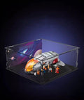 Clear Acrylic Display Case For 76232 Airship Dustproof Display Box With Smooth Edges and Easy Base Alignment showing airship model