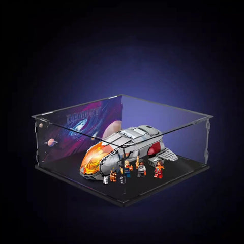 Clear Acrylic Display Case For 76232 Airship Dustproof Display Box With Smooth Edges and Easy Base Alignment showing airship model