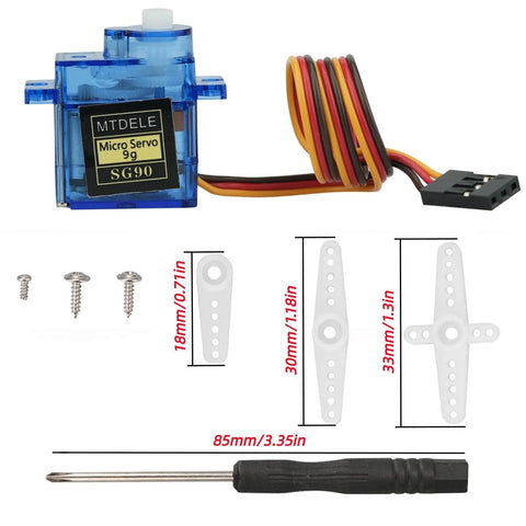 SG90 9G Micro Servo Motors 10 Pack For Arduino Raspberry Pi, tools and accessories included