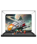 Clear Acrylic Display Box For Lego 76232 Airship Set, Dustproof Display Case, showing airship model in transparent case