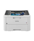 Front view of a color laser printer with wireless printing 19 PPM speed duplex printing mobile device compatible 250 sheet tray.