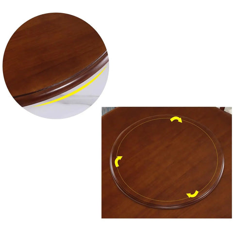 Close-up of the edge of a Premium Heavy Duty Lazy Susan Rotating Turntable Serving Tray showing smooth finish and rotation.