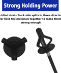 Top Shelf Heavy Duty Tri Fold Exploding Aluminum Pop Blind Rivets With Large Head Built Like A Tank For Auto Marine And Furniture Assembly 50 Piece Black Set 3 16 Inch showing strong holding power and design.