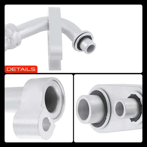 Top Tier AC Suction And Discharge Line Hose Assembly For Chevy Traverse GMC Acadia Buick Enclave showing detailed metal fittings.