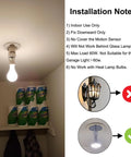 PIR Motion Sensor Light Socket E26 E27 Smart Lamp Holder Adapter mounted downward in closet with bulb on