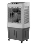 Portable Evaporative Swamp Cooler With Massive Water Tank And Four Ice Packs For Instant Frosty Relief Three Fast Fan Speeds.