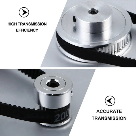 Premium Aluminum Synchronous Wheel Kit Stepper Motor Pulley Set With Timing Belt Screws And Allen Key For Smooth Transmission, 20T