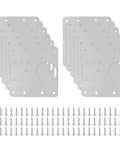 12 Piece Cabinet Hinge Repair Plate Kit With Stainless Steel Brackets And Mounting Screws, Protective Repair Board For Kitchen Cabinets
