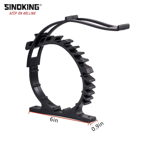 SINOKING rubber mounting clamp ring for mounting tools and equipment, adjustable 2.5–7.5 in diameter, black side view