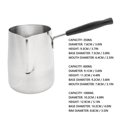 Turkish Coffee Pot 304 Stainless Steel Stovetop Warmer With Eagle Beak Spout For Heating Milk And Chocolate Induction, Gas, And Ceramic Compatible 350ml.