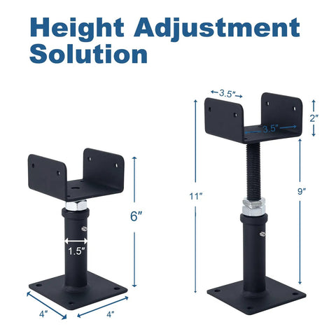Heavy Duty U Shaped Floor Jacks 4 Pack Adjustable Steel Teleposts Screw Posts Lift Beams 6 To 9 Inches height adjustment solution image.