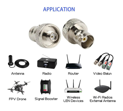 SMA Female To BNC Female Adapter Set For Two Way Radios BaoFeng UV-5R FD-880 Nickel Plated Brass Body With Gold Contacts