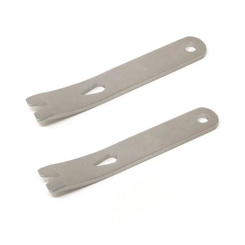 Two Pack Stainless Steel Mini Pocket Pry Bars Crowbars For Indoors And Outdoors 304 Stainless Steel Multitool displayed