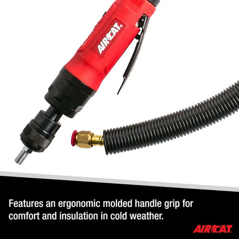 Beefy Low Speed Tire Buffer 0.6 HP 2600 RPM with Coaxial Rear Hose Threaded Arbor in focus, showing ergonomic grip and hose detail